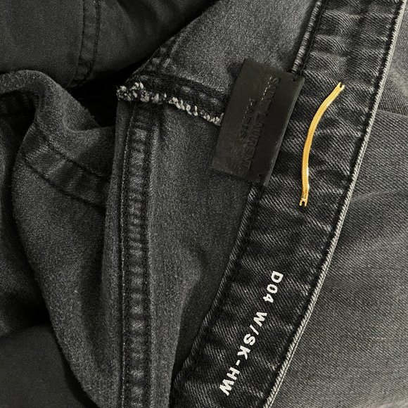 Saint Laurent Faded Skinny High-Rise Stretch-Denim - Picture 3 of 11